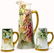 JEAN POYAT LIMOGES LARGE PORCELAIN PITCHER w MUGS - 2