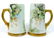 JEAN POYAT LIMOGES LARGE PORCELAIN PITCHER w MUGS - 8