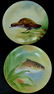 2pc BLAKEMAN & HENDERSON LIMOGES GAME PLATES - 7