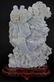 CHINESE LARGE LAVENDER JADE KOI w CHILDREN CARVING - 3