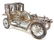 SILVER FILIGREE CAR w MOVING WHEELS & OPENING DOOR