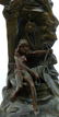 ART NOUVEAU BRONZE MATCH HOLDER LADY AT WELL - 2