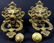 PR GILT BRASS LION HEAD DOOR KNOCKERS