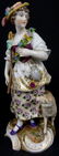 VOLKSTEDT PORCELAIN WOMAN w GOAT FIGURINE