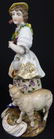 VOLKSTEDT PORCELAIN WOMAN w GOAT FIGURINE - 2