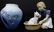 2pc BING & GRONDAHL PORCELAIN CAT FIGURINE & VASE
