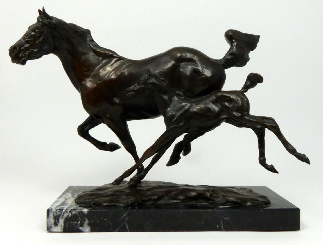 'MOTHER & FOAL' BRONZE SCULPTURE AFTER T.D. KELSEY (1 of 6)