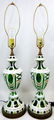 PR BOHEMIAN ENAMELED CUT TO GREEN ENAMELED LAMPS - 6
