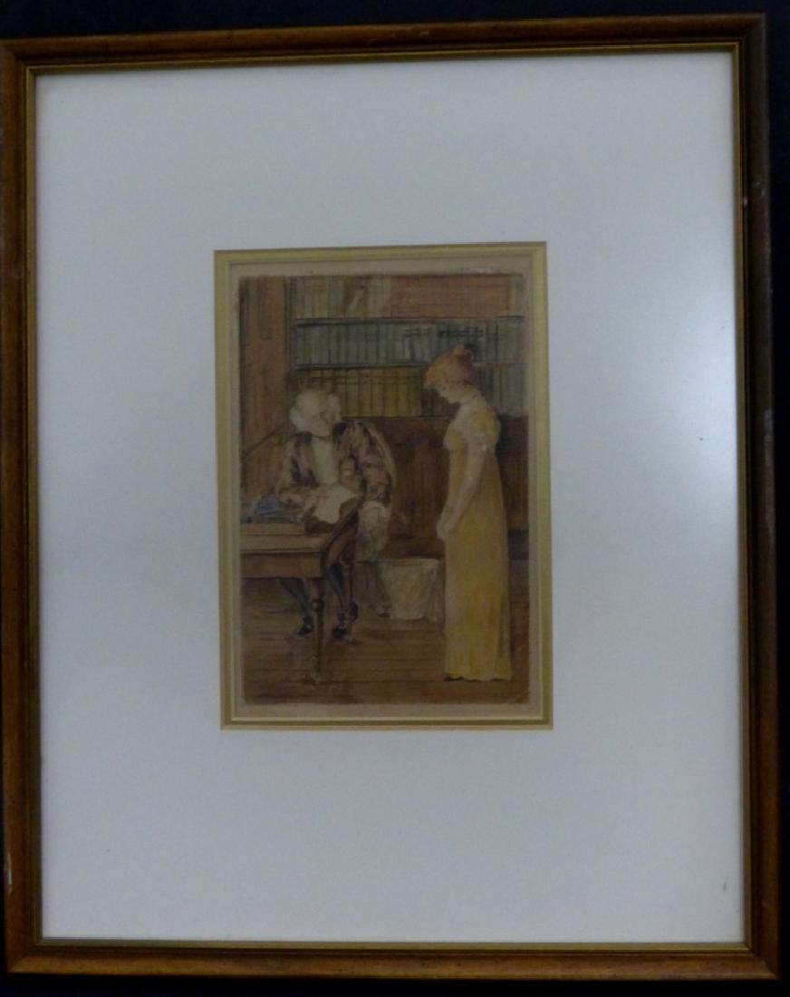 ANTIQUE WATERCOLOR ON PAPER (1 of 4)