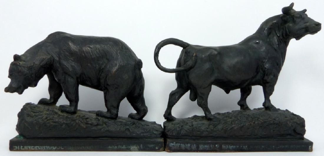 PR PAUL HERZEL BULL & BEAR BOOKENDS (1 of 9)