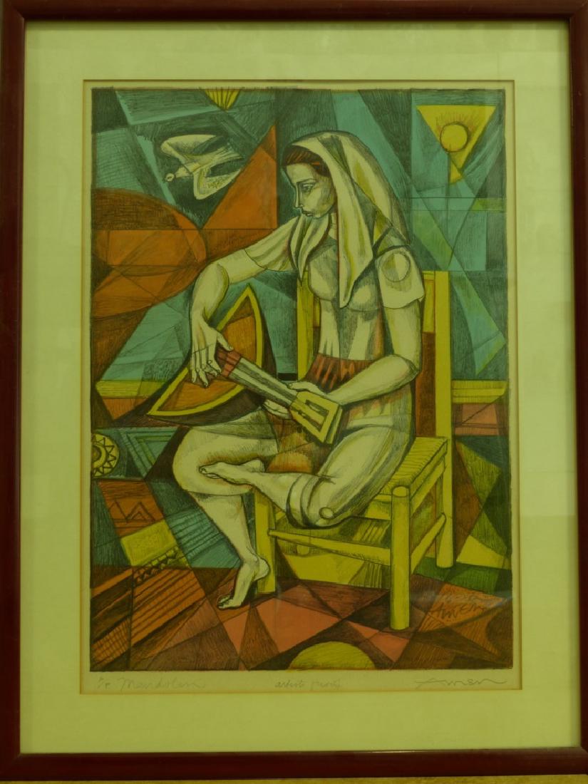 IRVING AMEN MANDOLIN LITHOGRAPH SIGNED (1 of 6)