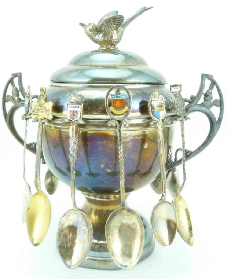 ANTIQUE SILVER PLATED VICTORIAN SUGAR BOWL (1 of 8)