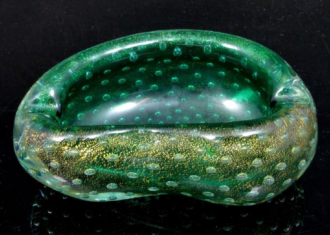 MURANO CONTROLLED BUBBLE GOLD FLECK BOWL (1 of 6)