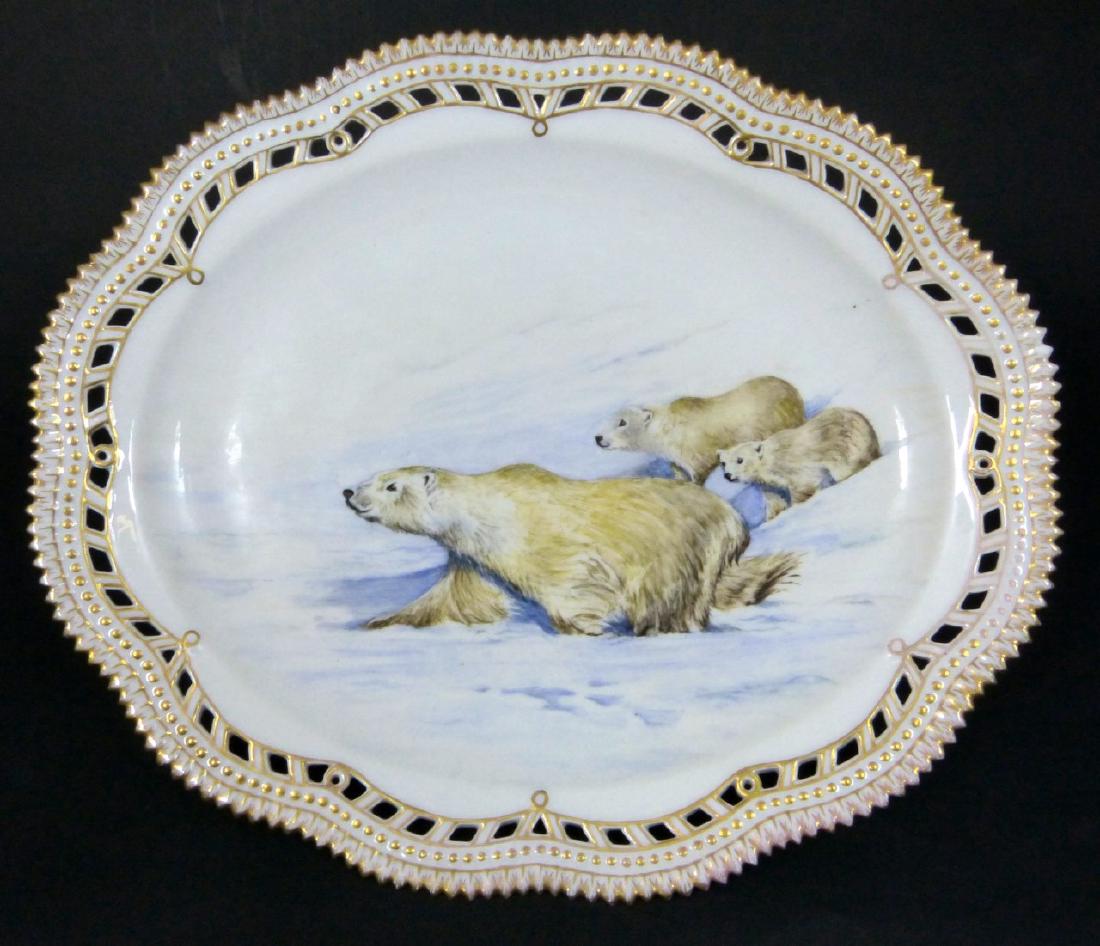 ROYAL COPENHAGEN FLORA DANICA POLAR BEAR PLATTER (1 of 7)