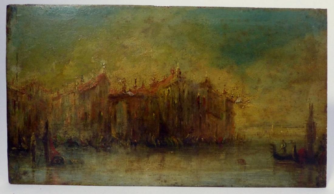 ITALIAN SCHOOL VENETIAN SCENE OIL ON BOARD (1 of 5)