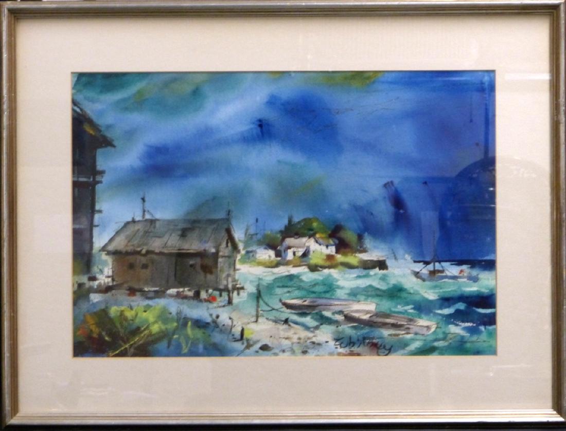 EDGAR ALBERT WHITNEY WATERCOLOR ON PAPER COASTAL (1 of 5)