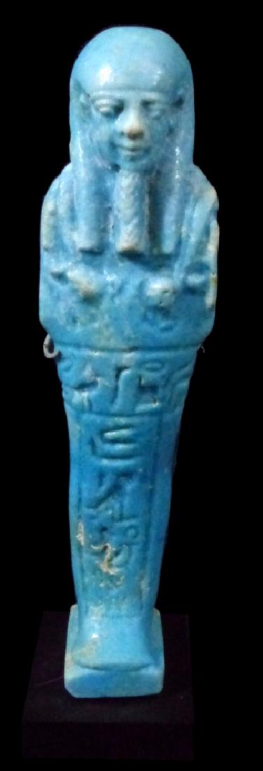 LARGE EGYPTIAN FAIENCE USHABTI PTOLEMAIC PERIOD (1 of 8)