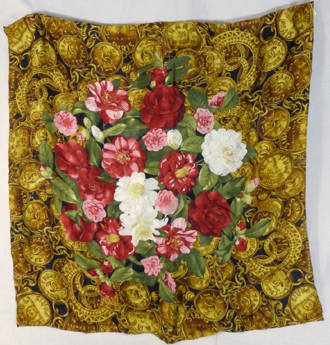 CHANEL 'RUE CAMBON' FLORAL SILK SCARF (1 of 3)
