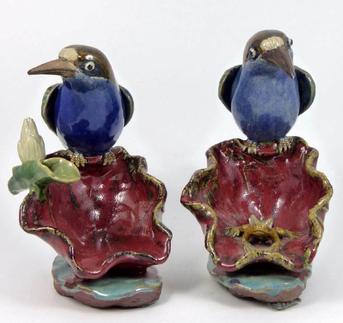 PR CHINESE GLAZED POTTERY BIRD BRUSH WASHERS (1 of 10)