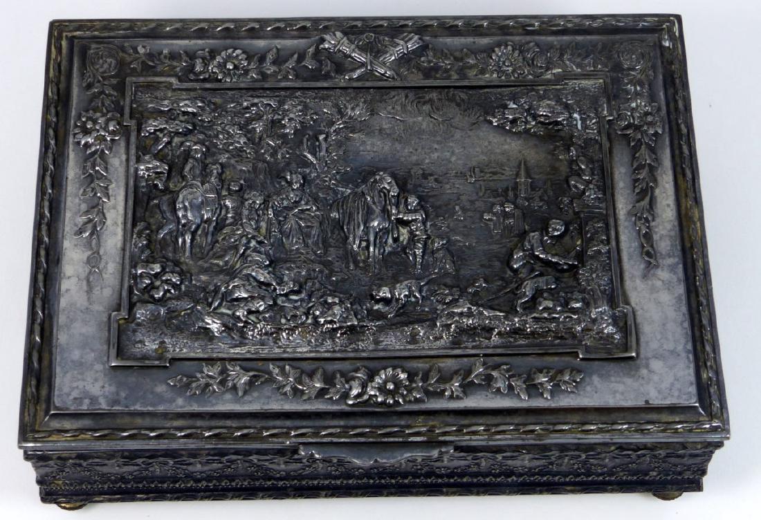 JENNINGS BROTHERS SILVERPLATE REPOUSSE JEWELRY BOX (1 of 10)