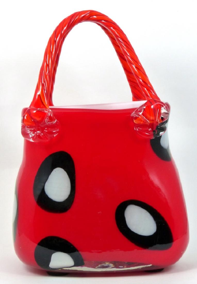 MURANO ART GLASS PURSE FORM VASE (1 of 6)