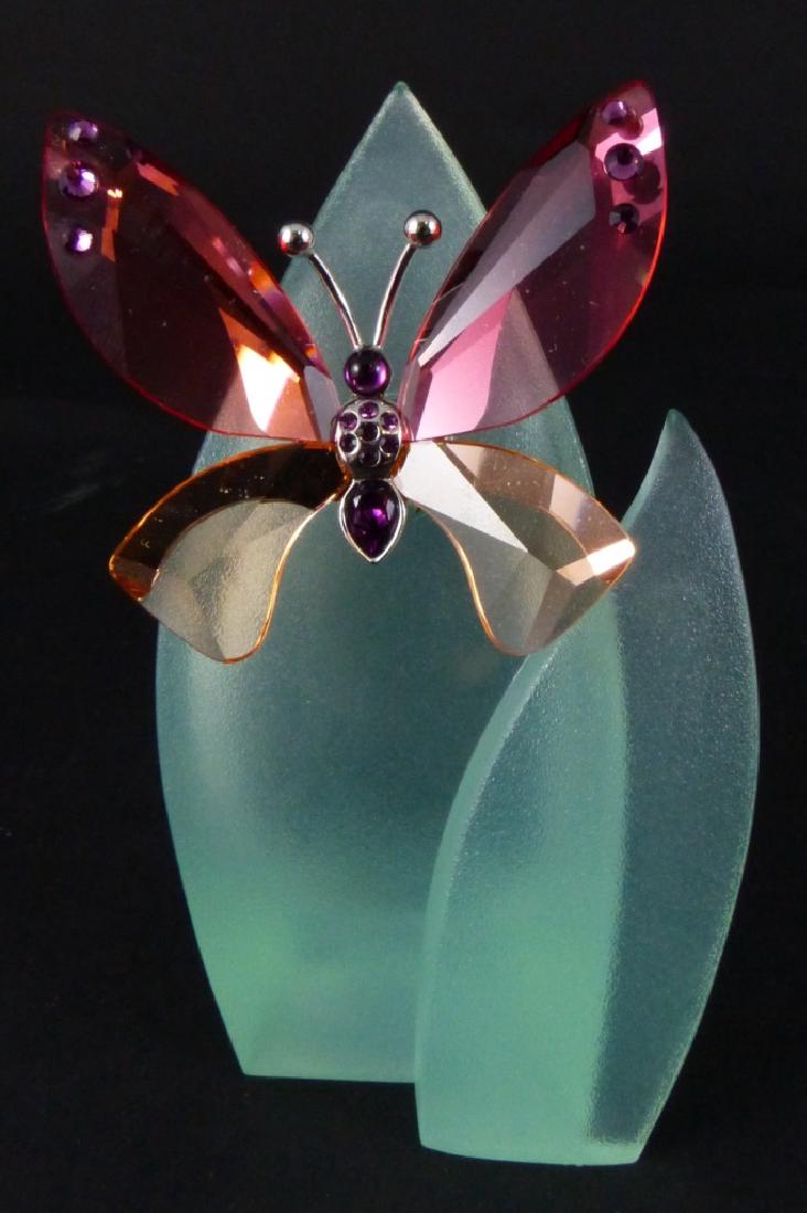 SWAROVSKI CRYSTAL AZUA BUTTERFLY ON STAND w BOX (1 of 6)