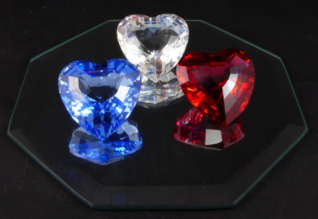 3pc SWAROVSKI CRYSTAL HEARTS w BOXES + EXTRAS (1 of 4)
