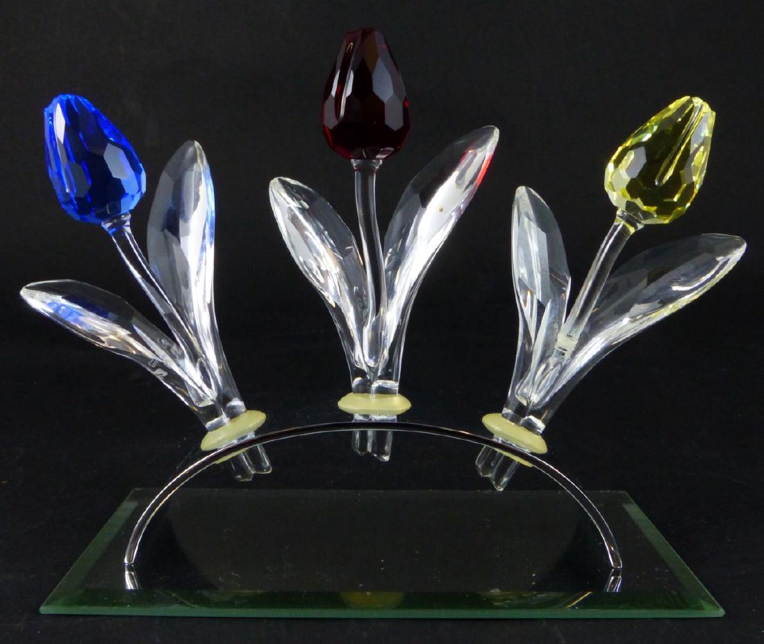 4pc SWAROVSKI CRYSTAL TULIPS & DISPLAY w BOXES (1 of 7)
