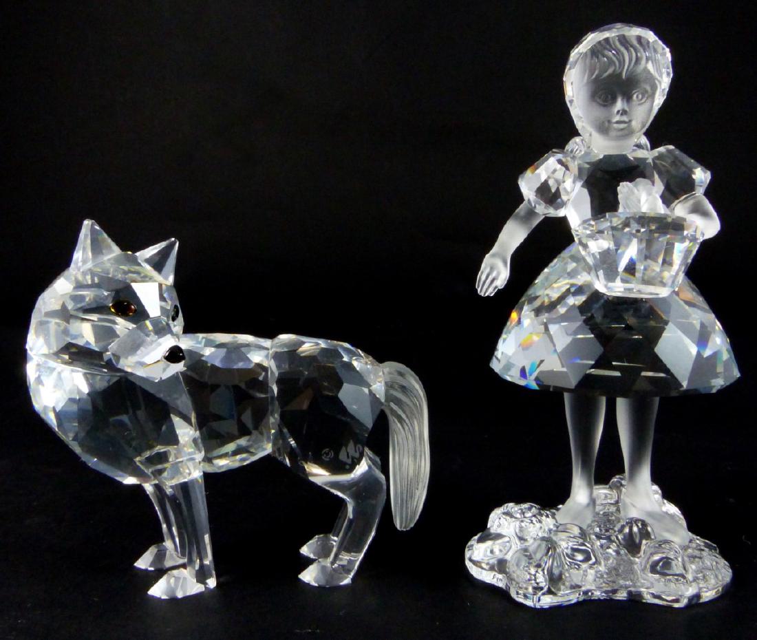 2pc SWAROVSKI CRYSTAL RED RIDING HOOD & WOLF w BOX (1 of 7)