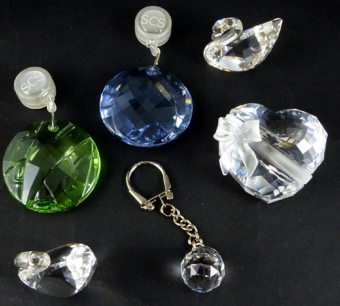 6pc SWAROVSKI CRYSTAL SWANS, HEART, WINDOW HANGERS (1 of 7)