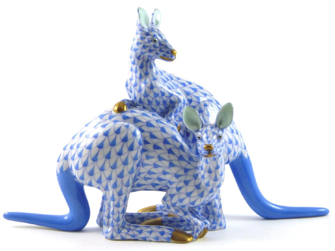 HEREND FISHNET PORCELAIN KANGAROO FIGURINE (1 of 7)