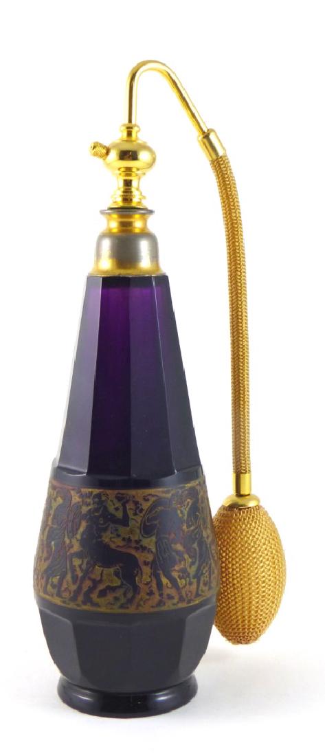 MOSER 'AMAZONIA' AMETHYST GLASS PERFUME SIGNED (1 of 8)