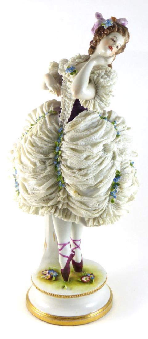 LARGE VOLKSTEDT PORCELAIN LACE FIGURINE (1 of 10)