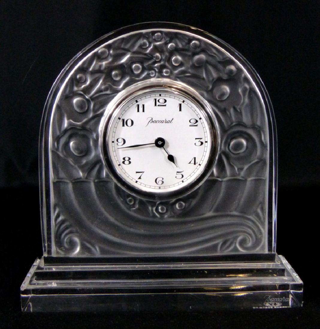 BACCARAT FROSTED CRYSTAL CLOCK (1 of 6)
