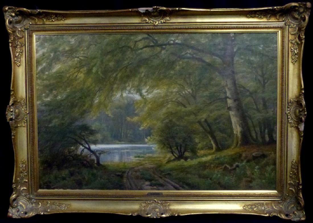 AUGUST JACOBSEN OIL PAINTING ON CANVAS LANDSCAPE (1 of 6)