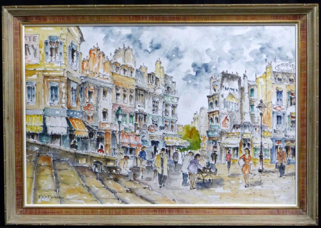 MAX MOREAU OIL PAINTING ON CANVAS STREET SCENE (1 of 4)
