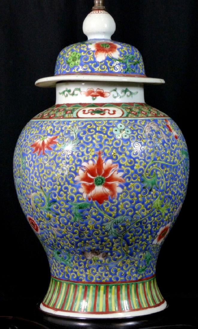 19th C CHINESE PORCELAIN GINGER JAR LAMP (1 of 10)