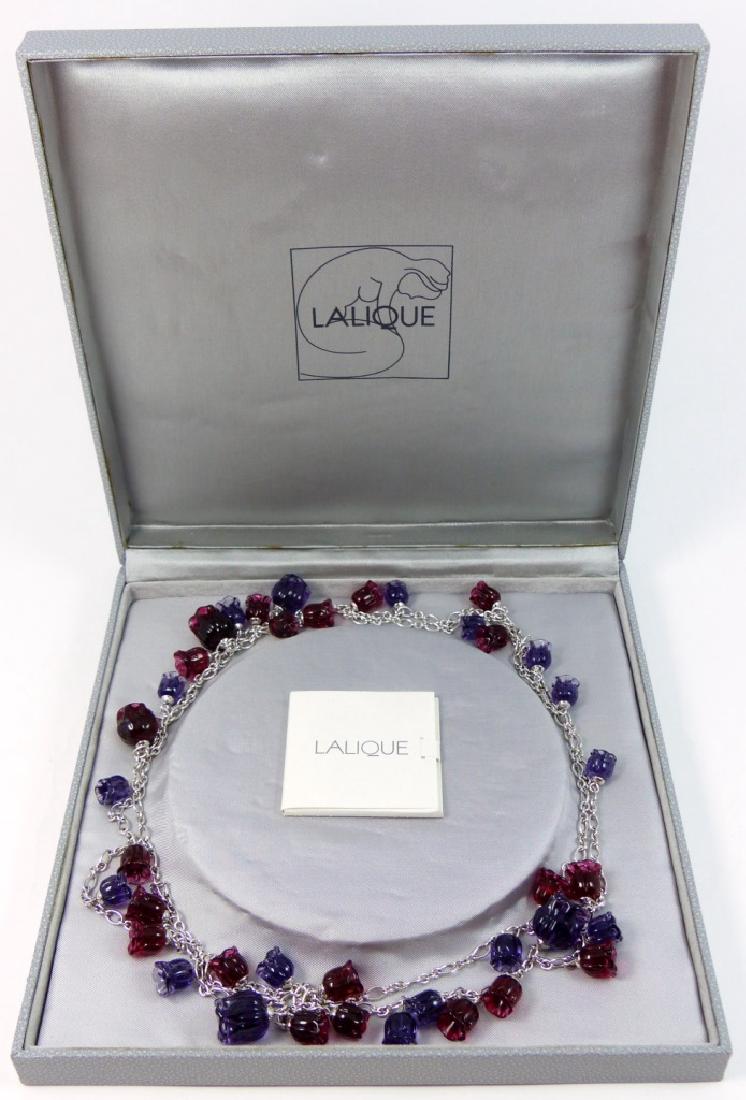 LALIQUE GLASS & STERLING SILVER MUGUET NECKLACE (1 of 7)