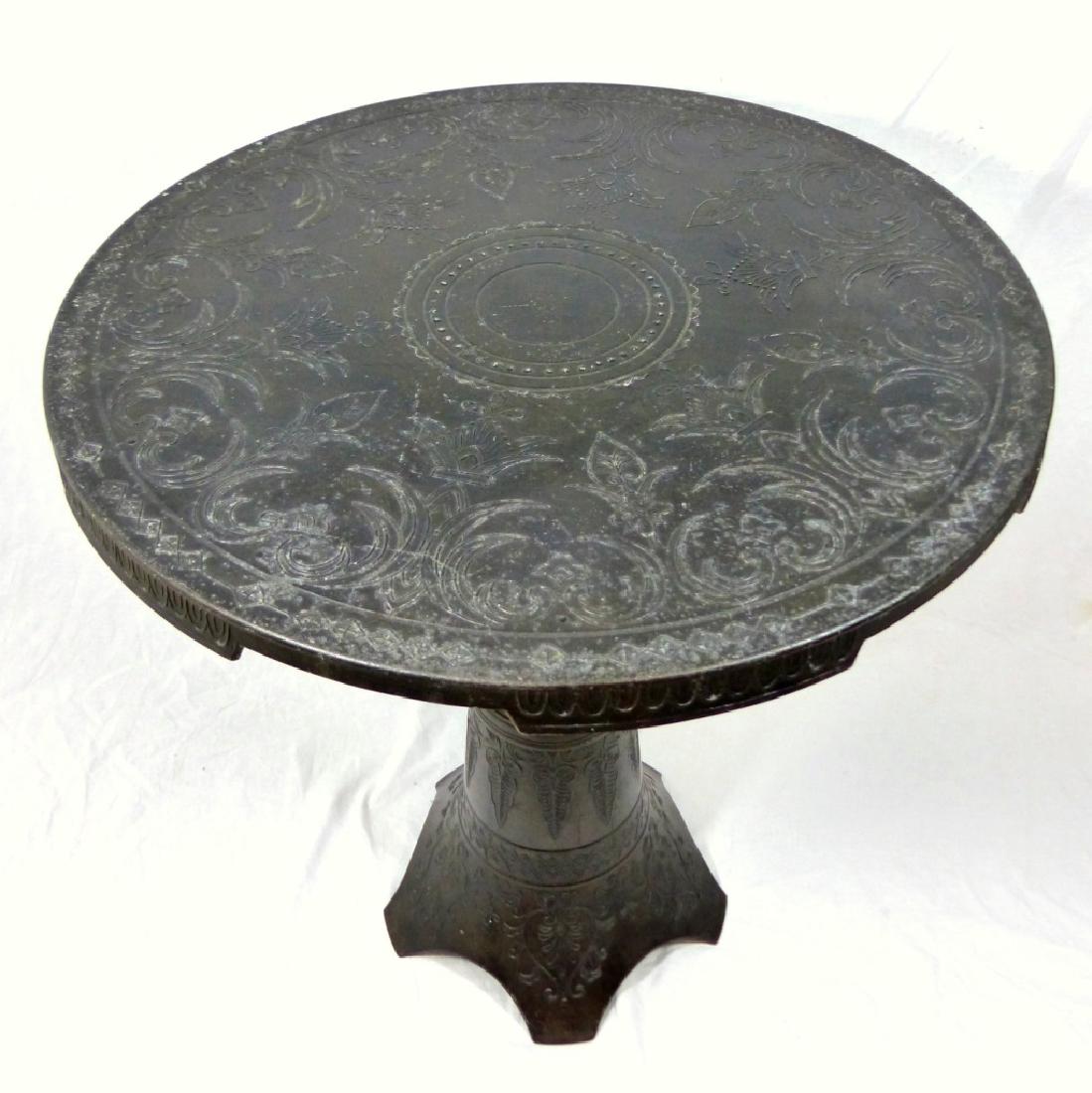 ENGRAVED BRONZED ROUND TABLE (1 of 7)
