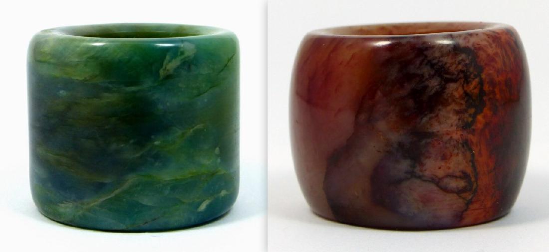 2pc CHINESE HARDSTONE ARCHER'S RINGS (1 of 10)