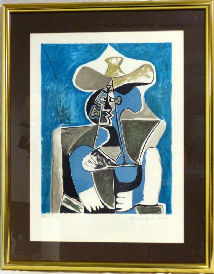 PABLO PICASSO BUSTE AU CHAPEAU JAUNE ET GRIS LITHO (1 of 5)