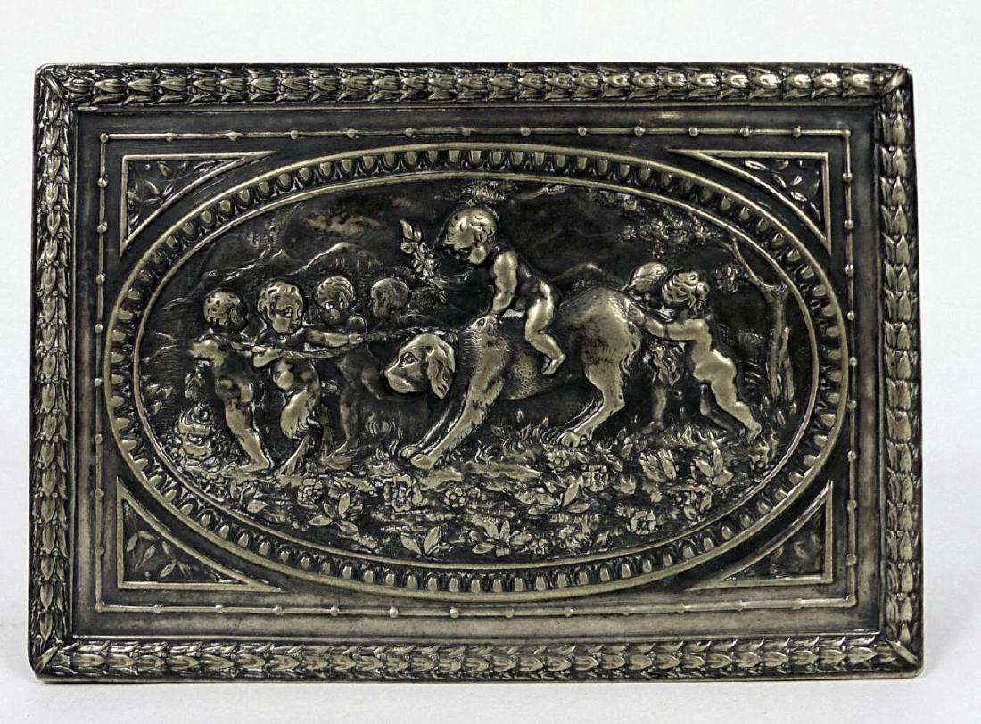CONTINENTAL SILVER PLATED JEWELRY BOX w CHERUBS (1 of 9)