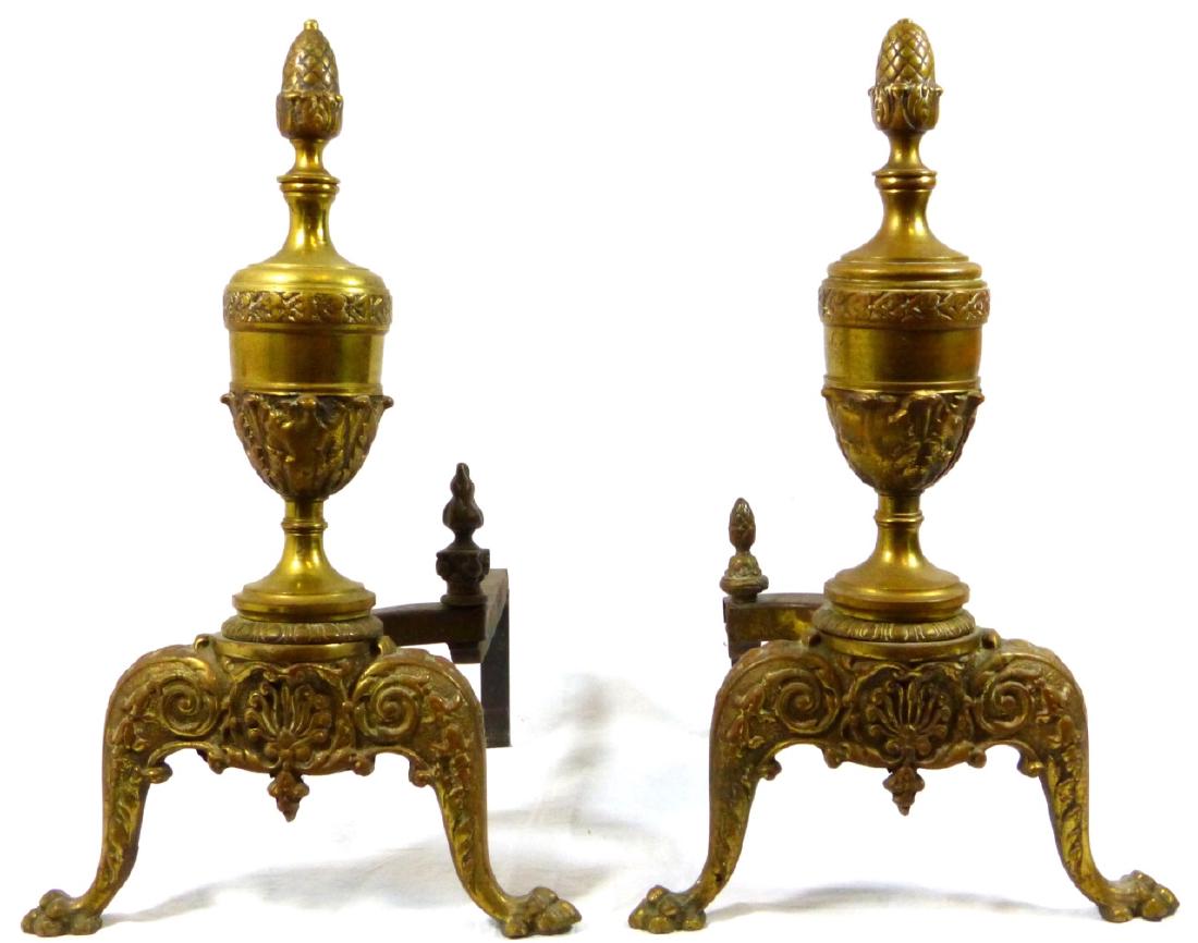 PR LOUIS XIV STYLE URN-FORM ANDIRONS (1 of 5)