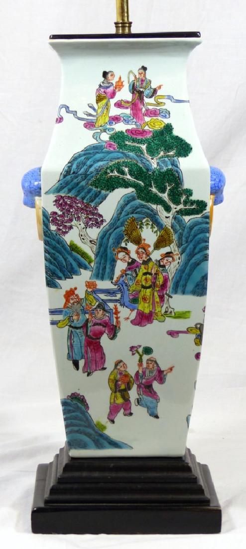 CHINESE FAMILLE ROSE PORCELAIN VASE LAMP (1 of 7)