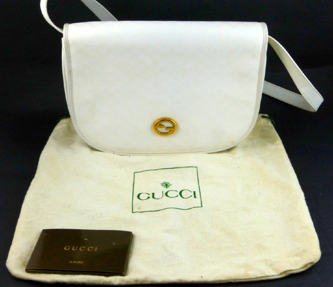 GUCCI WHITE LEATHER MONOGRAM PURSE (1 of 7)