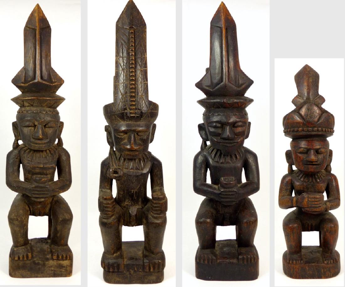 4pc PRE-COLUMBIAN STYLE CARVED WOOD FIGURES (1 of 4)