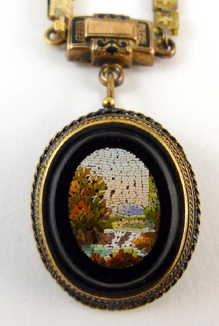 ITALIAN MICRO-MOSAIC PENDANT w CHAIN (1 of 7)