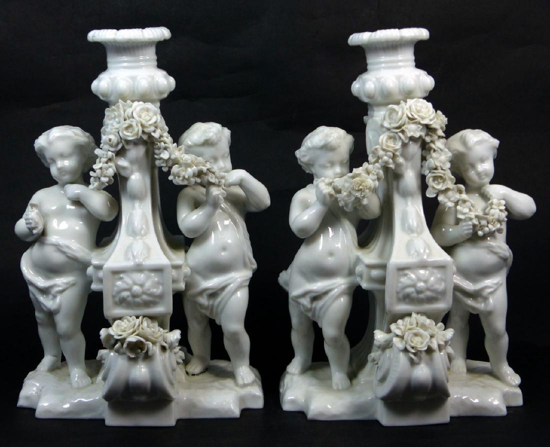 PR GERMAN PORCELAIN CHERUB CANDLEHOLDERS (1 of 7)