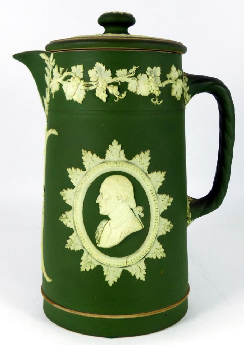 WEDGWOOD GREEN JASPERWARE WASHINGTON PITCHER