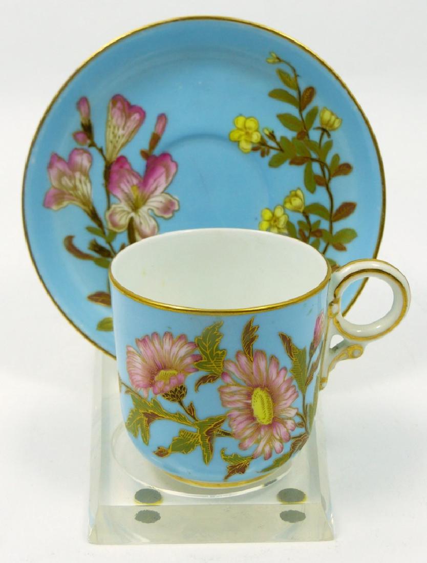 ANTIQUE ROYAL WORCESTER DEMITASSE CUP & SAUCER (1 of 8)
